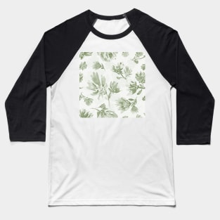 Sage green flowers watercolor Baseball T-Shirt